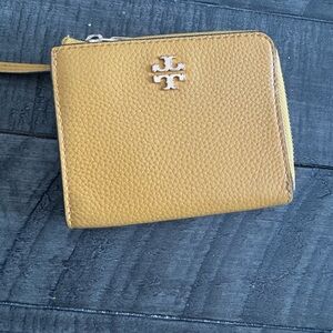 Tory Burch Mustard Leather Zip Wallet